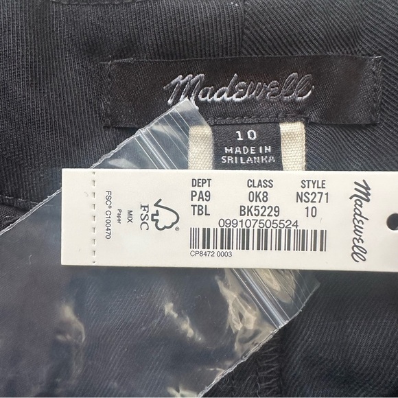 Madewell Trousers Slouchy Straight Pants in Drapey Twill True Black 10 NWT New - Picture 9 of 13